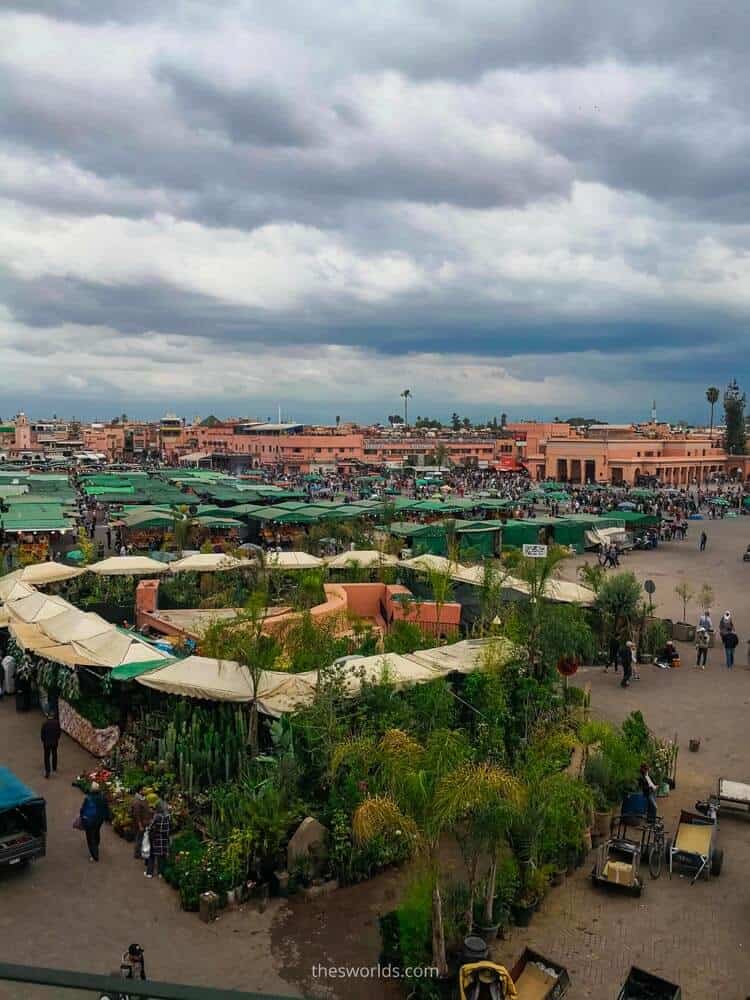 View of jemaa el fna in Marrakech