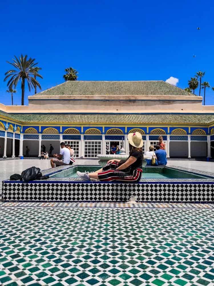 Girl posing at Bahia palace in Marrakech