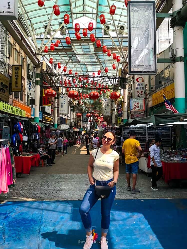 Girl posing at China market in Kuala Lumpur