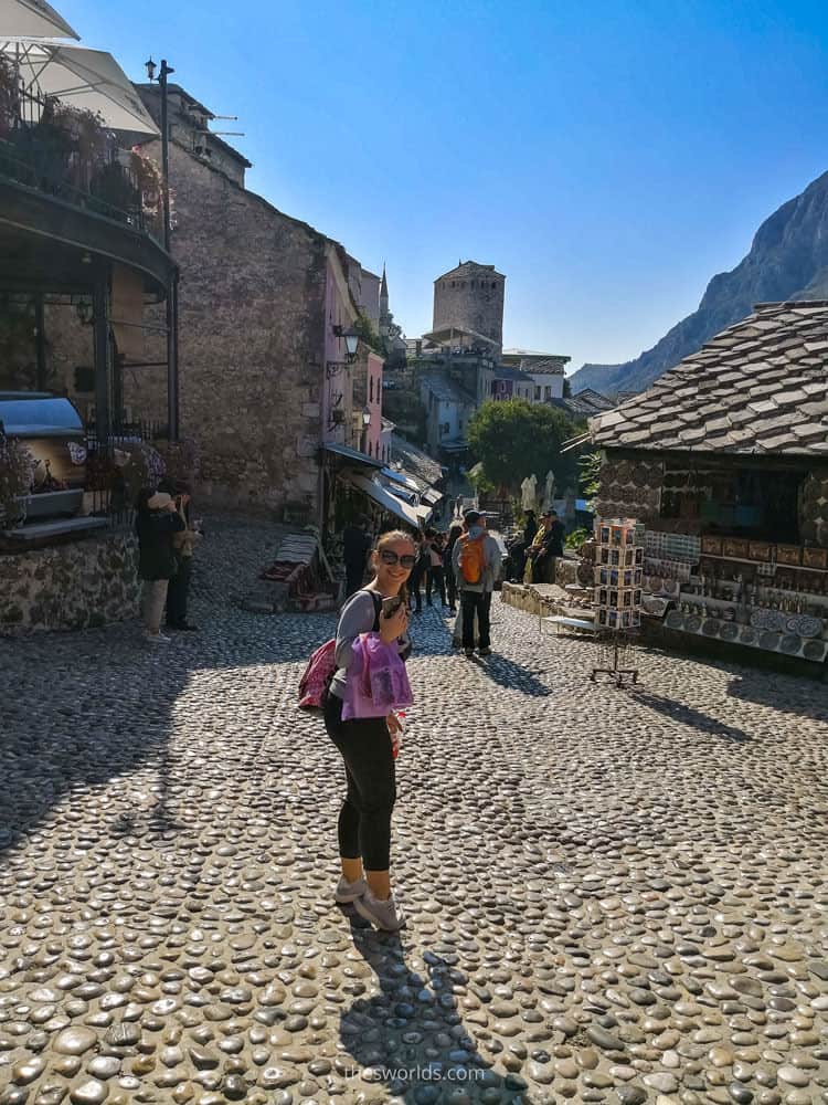 Girl posing at Mostar city center