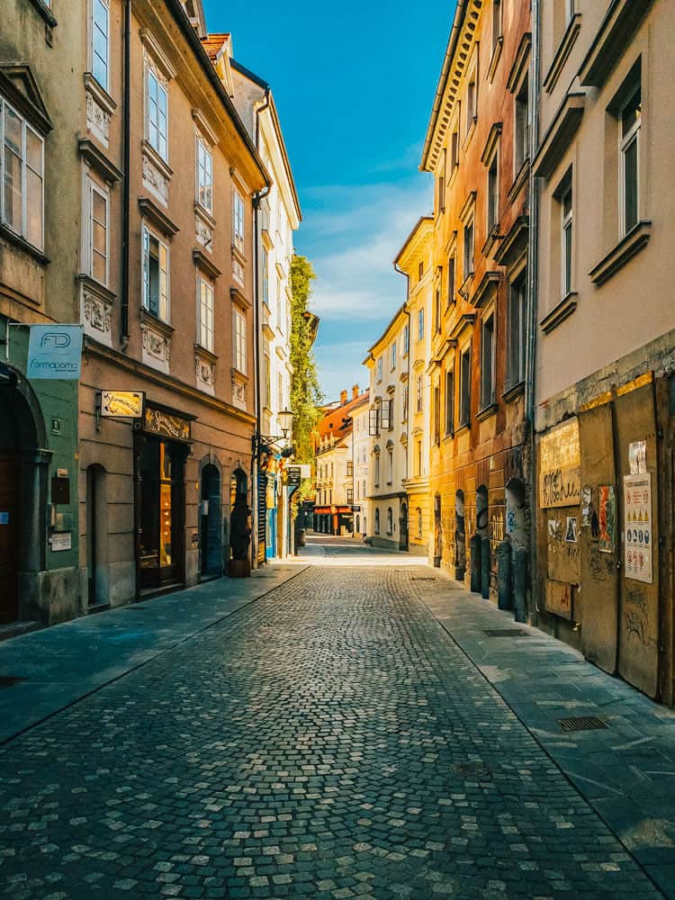 Empty streets of Ljubljana