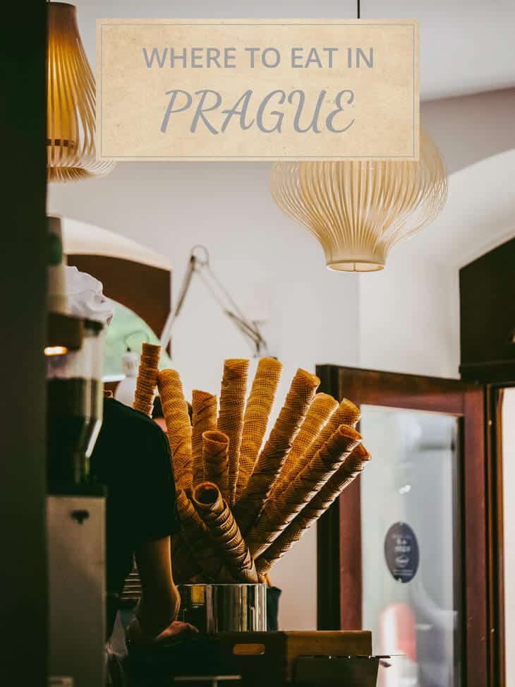 Ice cream cones at a shop in Prague