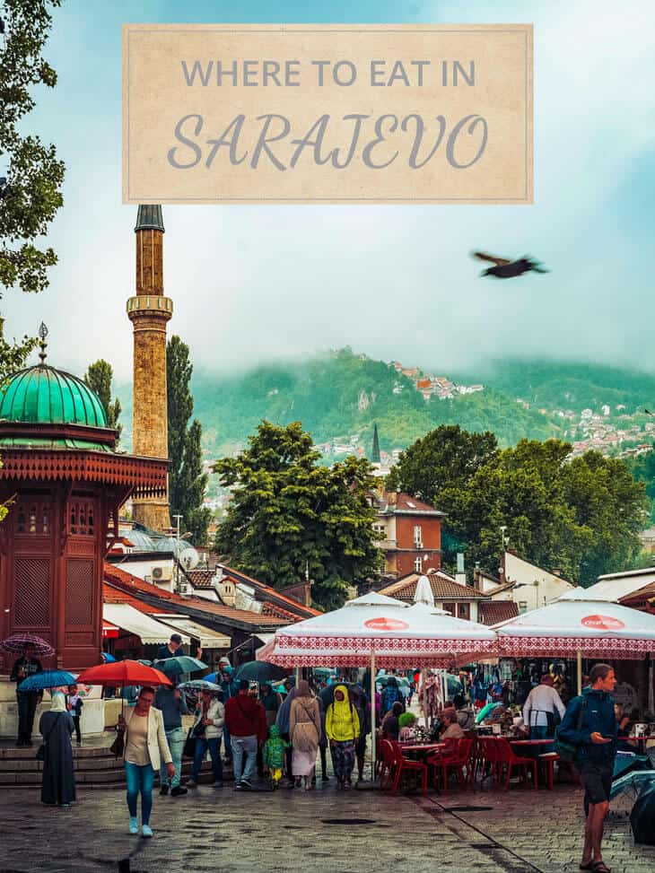 People walking at Bascarsija in Sarajevo