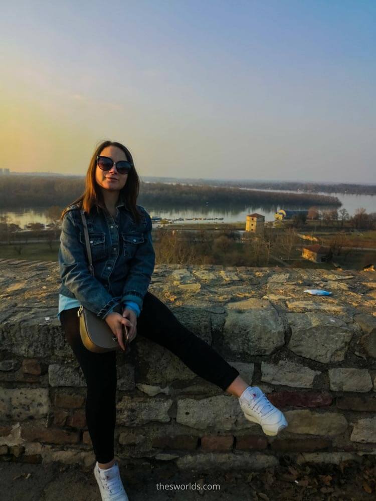 Girl sitting on a rock at Belgrade fortress