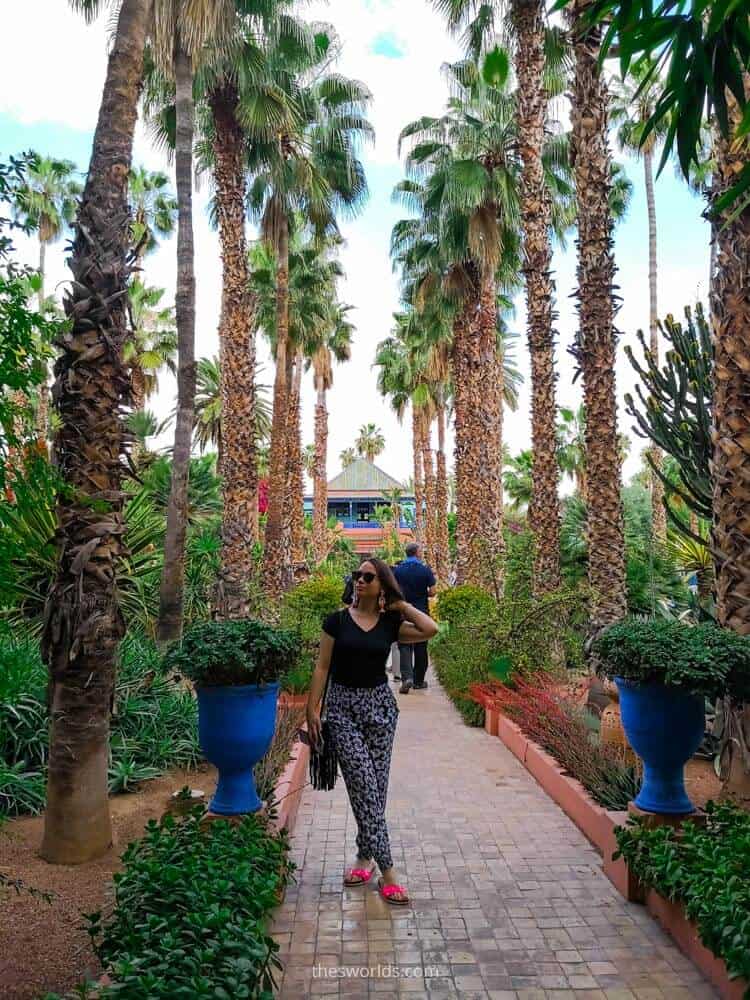 Girl posing at Jardin Majorelle in Marrakech