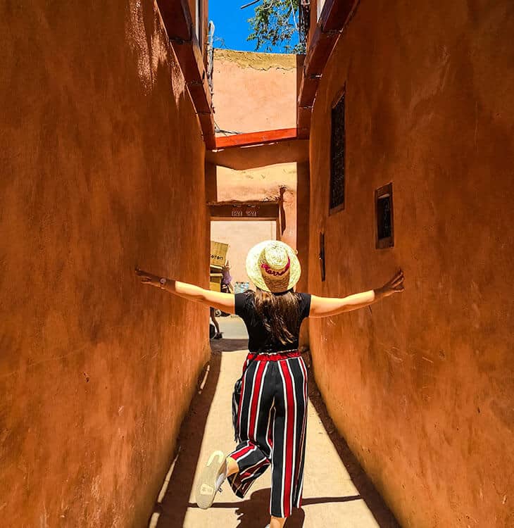 Girl standing in Marrakech old streets