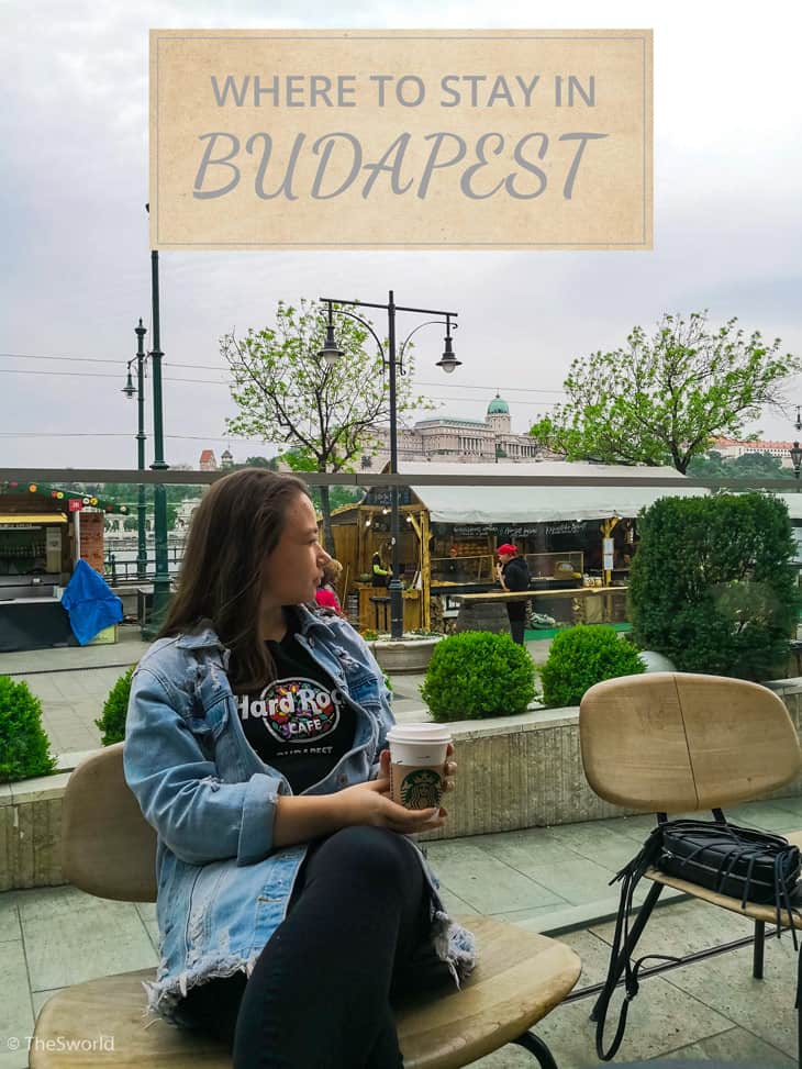 Girl drinking Starbucks coffee in Budapest