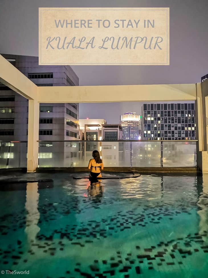 Girl having a swim at rooftop pool at Kuala Lumpur