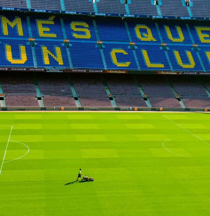 Empty camp nou stadium in Barcelona