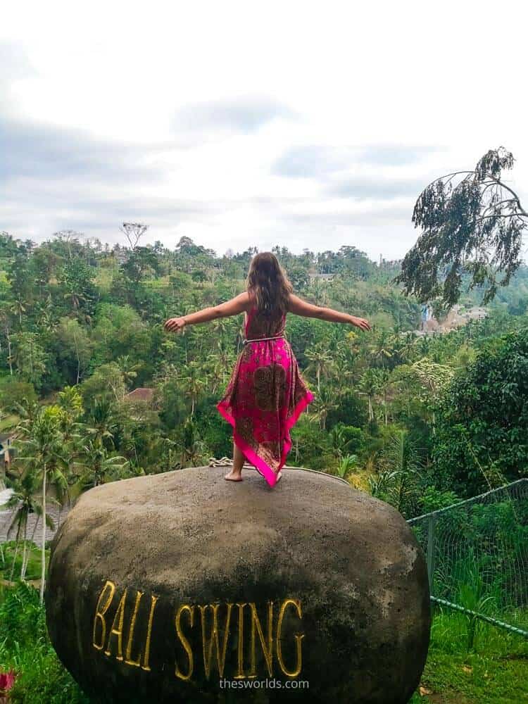 Girl standing on a rock at Bali Swing