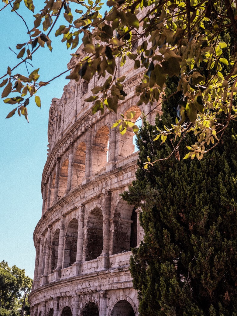 Outside view of colosseum in Rome