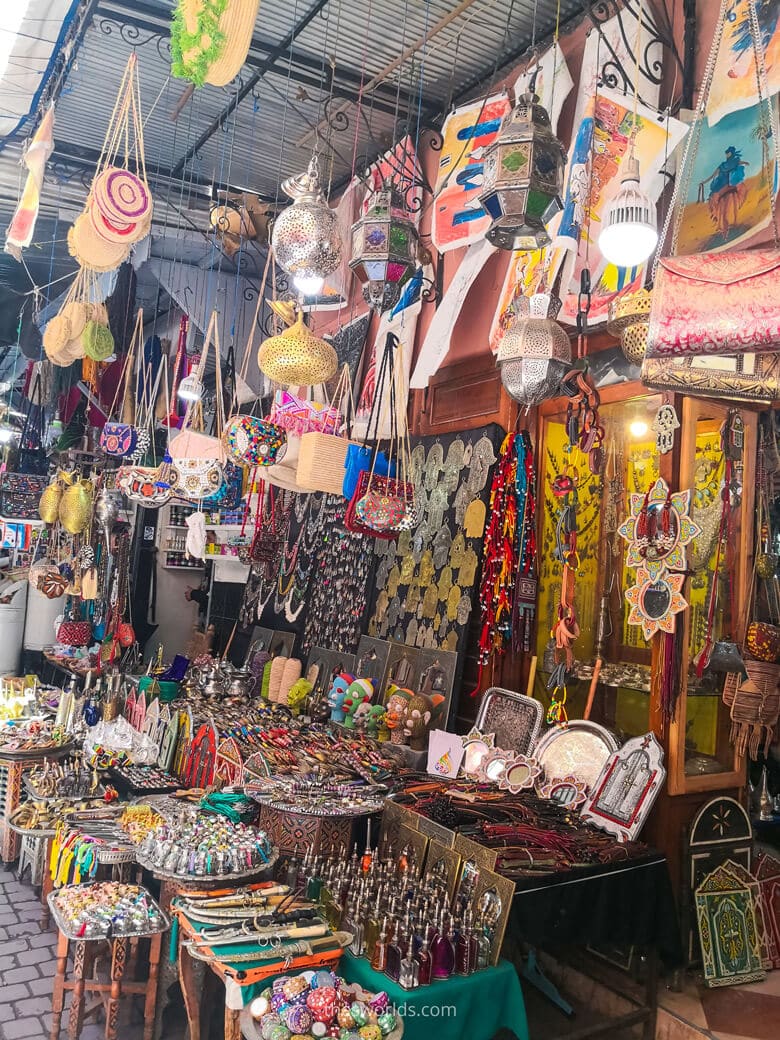 Selling street accessories in Marrakech