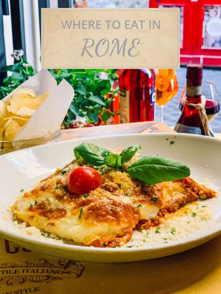 Where to eat in Rome with lasagne in the background