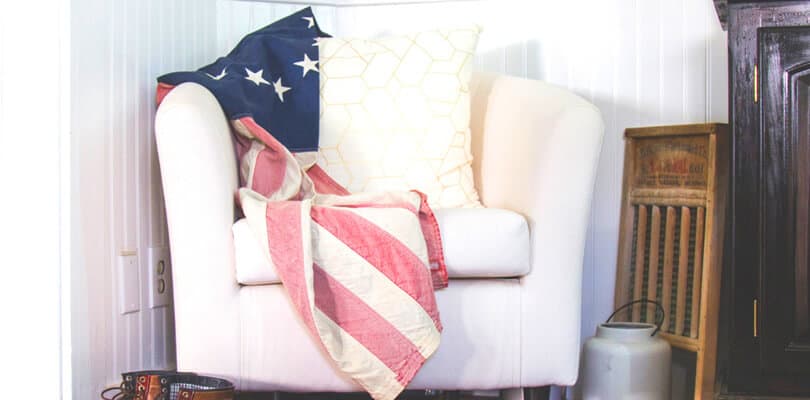 US flag on Decorative pillow