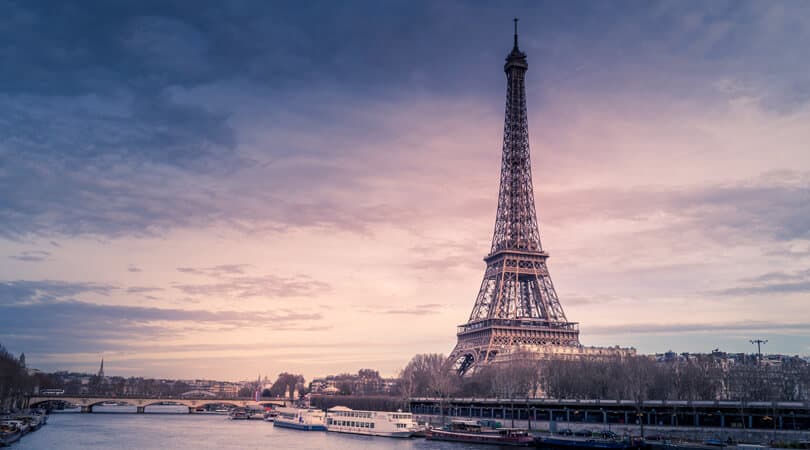 View of eiffel tower from river