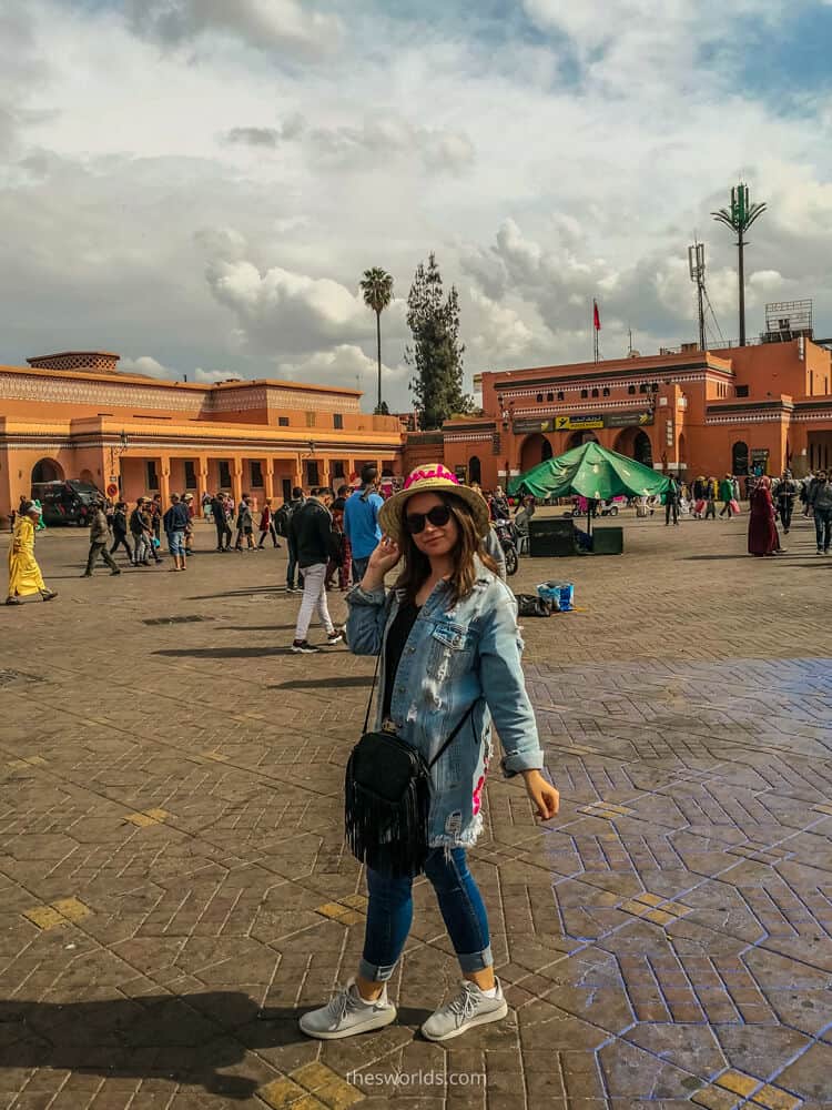 Girl taking photo at jemaa el fna marrakech