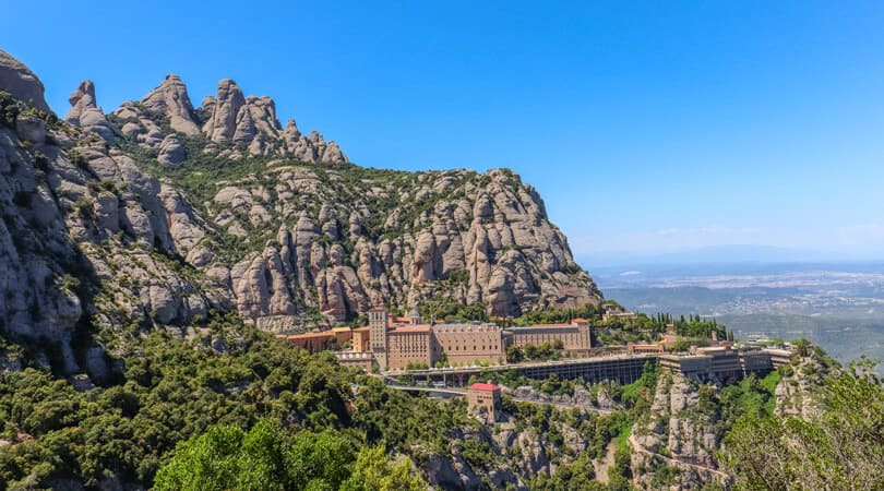 Building connected to mountain in Spain