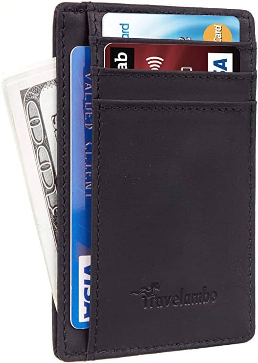 Black Travelambo minimalist travel wallet