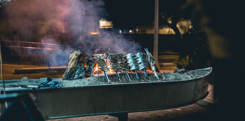 Fish on a grill in Spain