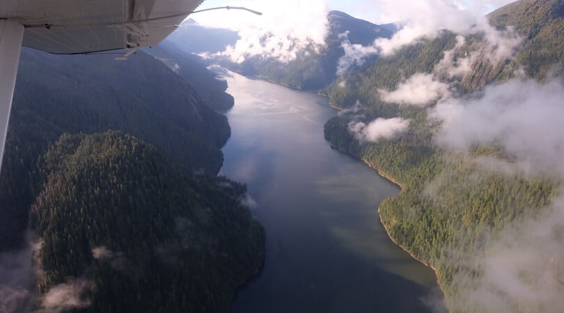 Air view of Kenai Fjrods in Alaska