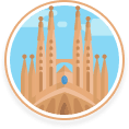 La Sagrada Familia in Barcelona Illustration