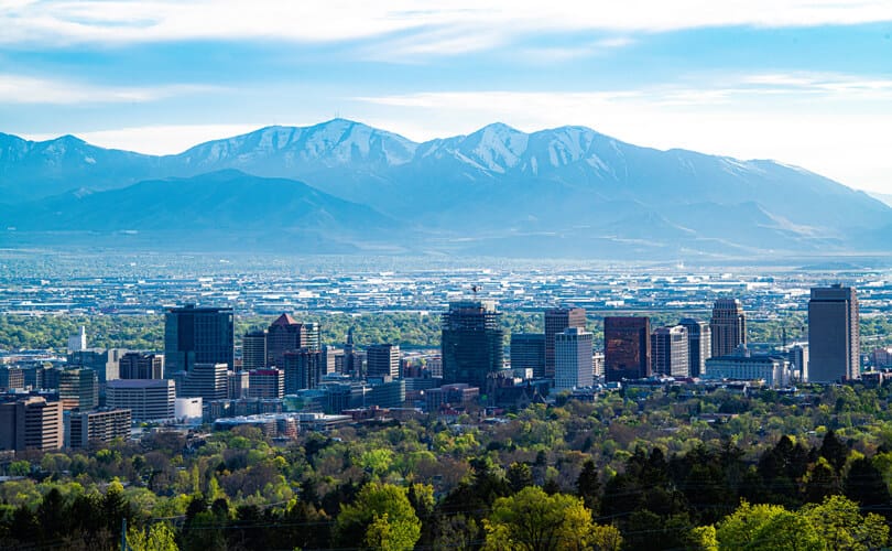 air view of Salt Lake city