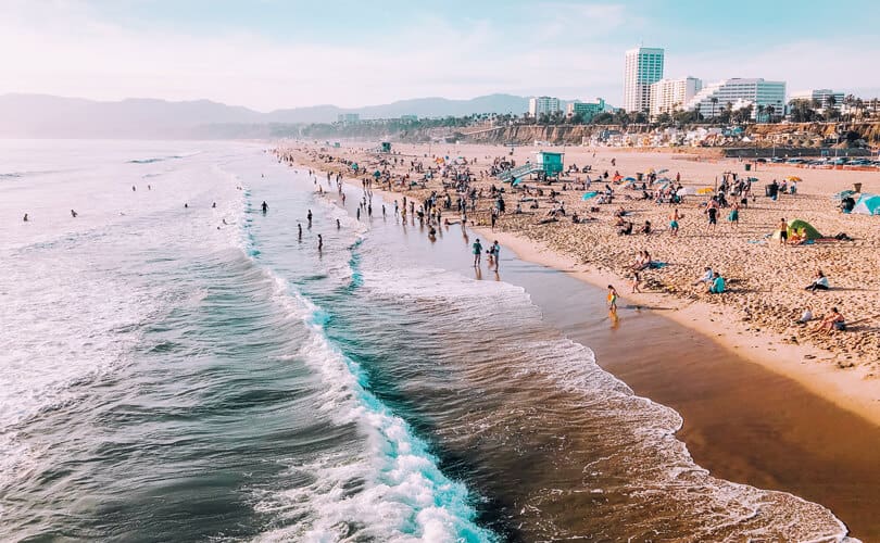 People on a beach in Santa Monica