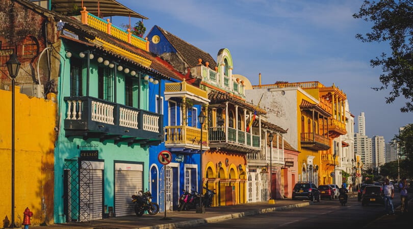Cartagena colorful buildings
