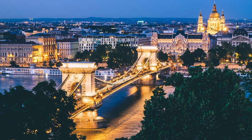 Night view of a Bridge in Budapest