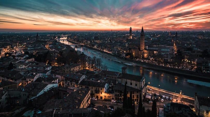 Night view of Verona