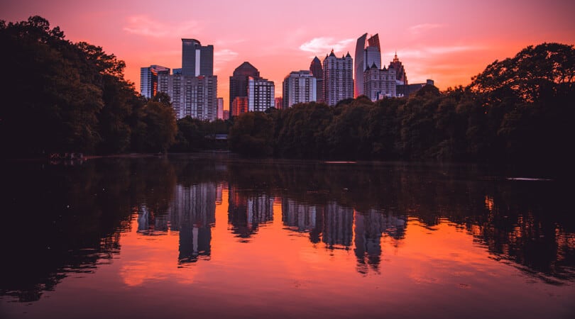 Sunset view of Atlanta