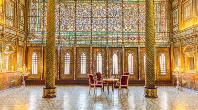 Golden palace in Golestan Palace in Iran