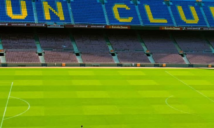 Empty camp nou stadium in Barcelona
